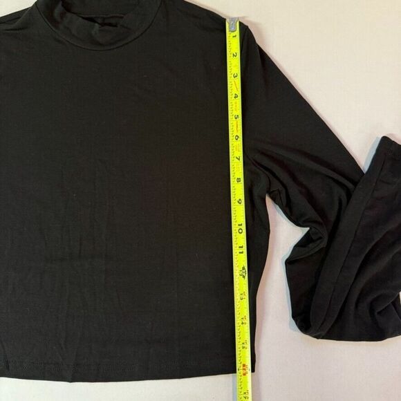 Shein Long Sleeve Mock Neck Crop Top - Size XL - Black - Picture 6 of 9